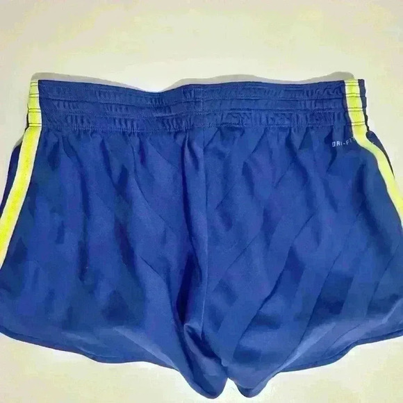 Nike Dri-Fit Athletic Shorts, Women’s Size Medium, Royal Blue with Yellow Stripe - Picture 3 of 12
